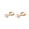 Zircon Baroque Pearl Drop Gold Foil Earrings - Zafari Studio Jewelry